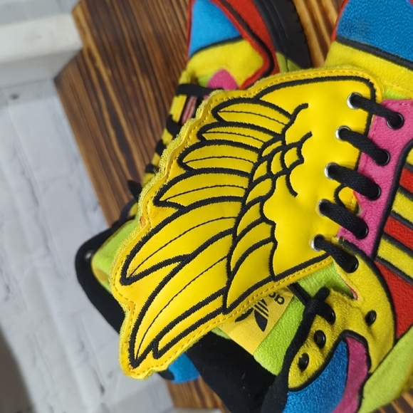 🔥Adidas x Jeremy Scott Wings Sun Poppy Rainbow Rare Colorway Sz. 8M - Picture 5 of 10